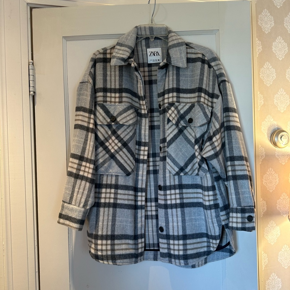 Zara Gray Plaid Shacket